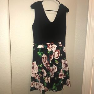 NWT Miusol black and floral dress